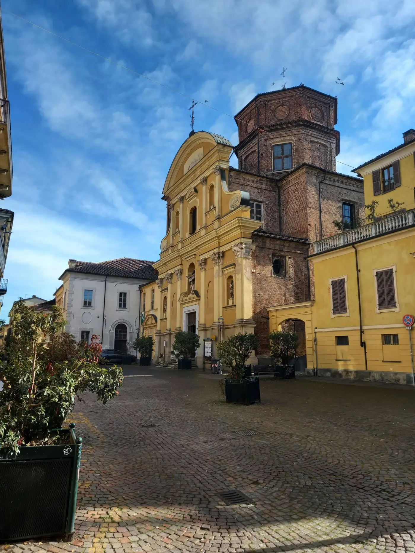 Historic church on a square in Asti's old town