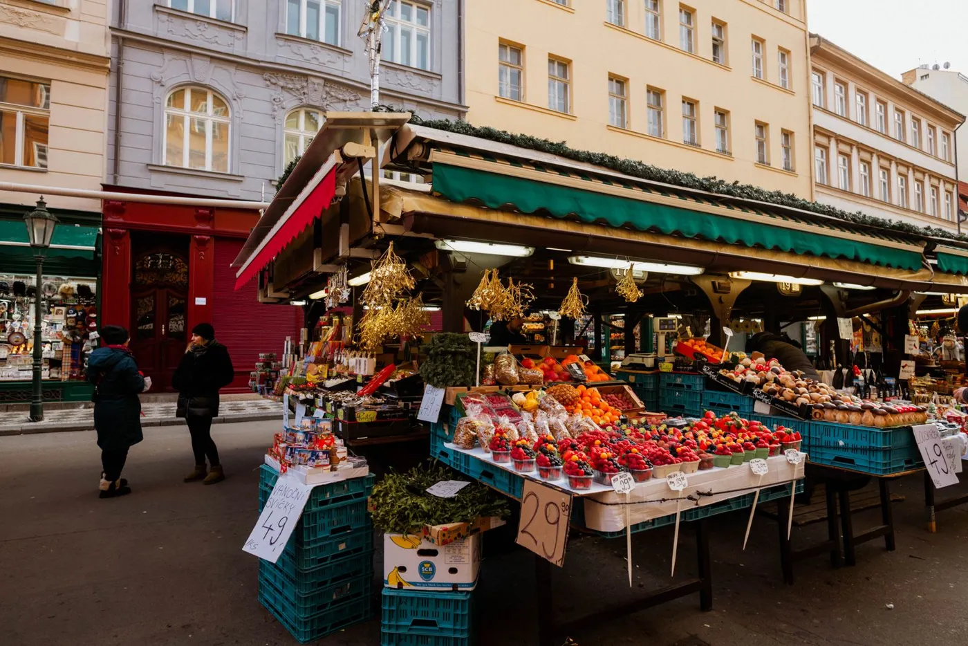 Market stall with fruit and vegetables