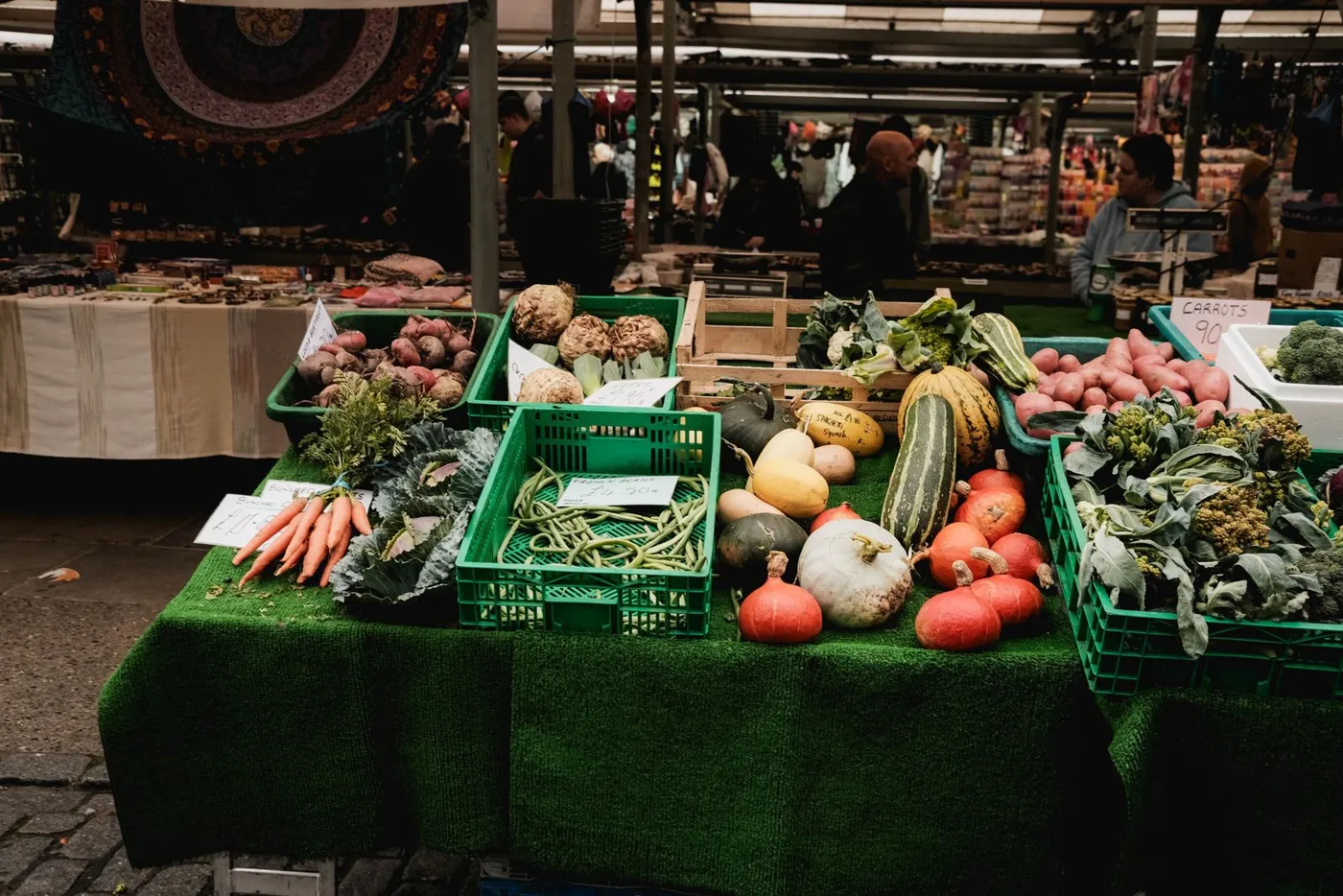 Vegetable stall at a market