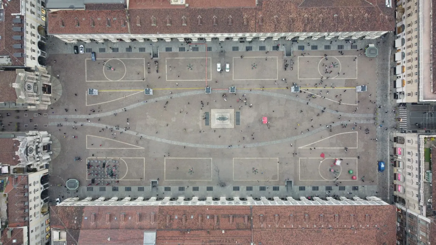 Piazza San Carlo in Turin from above – Baroque square of the Savoy capital