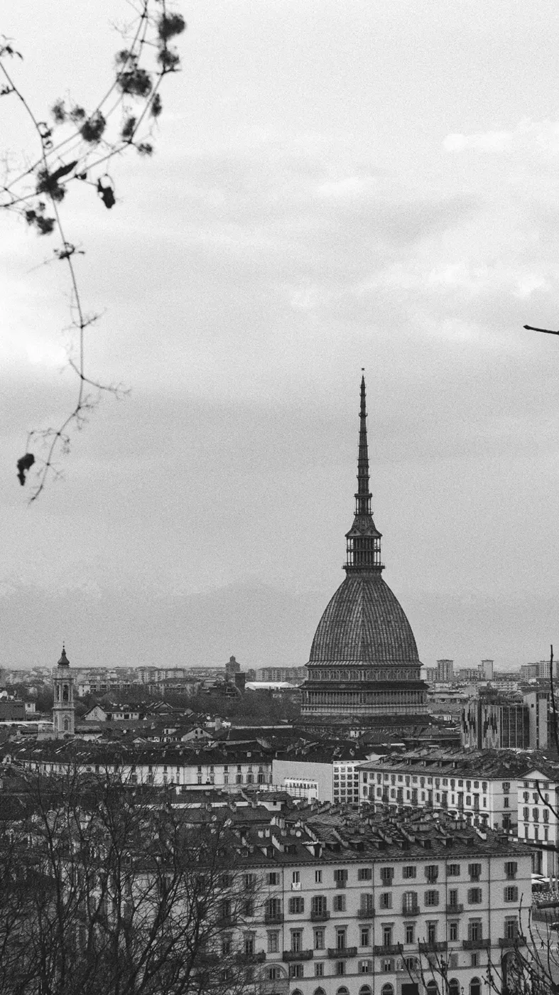 Mole Antonelliana above the rooftops of Turin